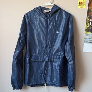 80s vintage Lacoste Men's Navy Windbreaker